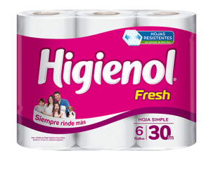 PAPEL HIGENICO HIGIENOL FRESH X6